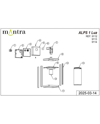 ALPS * APLIQUE 1L E27 IP65 NEGRO